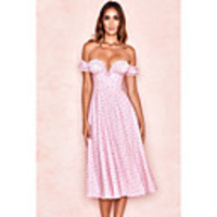Sheath / Column Floral Sexy Holiday Party Wear Dress Off Shoulder Short Sleeve Tea Length Spandex with Pleats Pattern / Print 2020