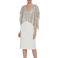 Sheath / Column Glittering Elegant Homecoming Cocktail Party Dress V Neck Sleeveless Knee Length Stretch Fabric with Sequin 2021 miniinthebox
