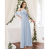 Sheath / Column Jewel Neck Floor Length Chiffon Bridesmaid Dress with Pleats / Ruffles miniinthebox