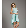 Sheath / Column Jewel Neck Knee Length Chiffon Bridesmaid Dress with Sash / Ribbon / Ruffles