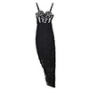 Sheath / Column Little Black Dress Sexy Party Wear Cocktail Party Dress Spaghetti Strap Sleeveless Asymmetrical Lace with Crystals 2020