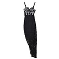 Sheath / Column Little Black Dress Sexy Party Wear Cocktail Party Dress Spaghetti Strap Sleeveless Asymmetrical Lace with Crystals 2020