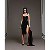 Sheath / Column Little Black Dress Sexy Party Wear Cocktail Party Dress Spaghetti Strap Sleeveless Knee Length Spandex with Split 2020