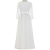 Sheath / Column Long Length Christmas / Wedding / First Communion Flower Girl Dresses - Chiffon / Lace Long Sleeve Jewel Neck with Lace / Bow(s)