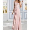Sheath / Column Luxurious Floral Engagement Formal Evening Dress Illusion Neck Half Sleeve Floor Length Chiffon Lace with Ruffles Draping Appliques 2020