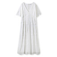 Sheath / Column Minimalist Boho Holiday Party Wear Dress V Neck Short Sleeve Ankle Length Lace with Lace Insert 2020