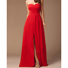 Sheath / Column Minimalist Elegant Wedding Guest Formal Evening Dress Sweetheart Neckline Sleeveless Floor Length Chiffon with Split 2020