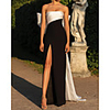 Sheath / Column Minimalist Sexy Engagement Formal Evening Dress Strapless Sleeveless Sweep / Brush Train Satin with Split 2020