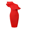 Sheath / Column Minimalist Sexy Party Wear Cocktail Party Dress One Shoulder Sleeveless Short / Mini Spandex with Ruffles 2020