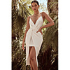 Sheath / Column Minimalist Sexy Party Wear Prom Dress V Neck Sleeveless Asymmetrical Chiffon with Criss Cross Split 2020