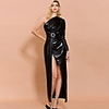 Sheath / Column Minimalist Sexy Prom Formal Evening Dress One Shoulder Long Sleeve Ankle Length Spandex with Sash / Ribbon Split 2020