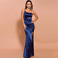 Sheath / Column Minimalist Sexy Prom Formal Evening Dress One Shoulder Sleeveless Floor Length Spandex with Split 2020