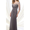 Sheath / Column Mother of the Bride Dress Elegant Luxurious Jewel Neck Floor Length Chiffon Tulle 3/4 Length Sleeve with Beading Ruching 2020