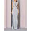 Sheath / Column Mother of the Bride Dress Elegant Jewel Neck Floor Length Stretch Fabric Sleeveless with Sash / Ribbon Sequin 2020