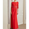 Sheath / Column Mother of the Bride Dress Elegant Jewel Neck Floor Length Stretch Satin Half Sleeve with Sash / Ribbon 2020