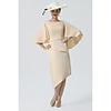 Sheath / Column Mother of the Bride Dress Elegant Jewel Neck Knee Length Charmeuse Half Sleeve with Tier 2020 Mother of the groom dresses