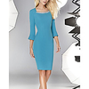 Sheath / Column Mother of the Bride Dress Elegant Jewel Neck Knee Length Stretch Fabric Half Sleeve with Sequin 2020