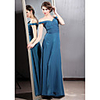 Sheath / Column Mother of the Bride Dress Elegant Off Shoulder Floor Length Chiffon Short Sleeve with Pleats 2020