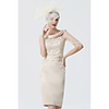 Sheath / Column Mother of the Bride Dress Elegant Plus Size Scoop Neck Knee Length Satin Short Sleeve with Appliques 2020 Mother of the groom dresses