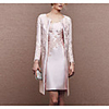 Sheath / Column Mother of the Bride Dress Elegant Plus Size Scoop Neck Knee Length Satin Sleeveless with Beading Appliques 2020 Mother of the groom dresses