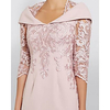 Sheath / Column Mother of the Bride Dress Elegant Plus Size See Through Queen Anne Knee Length Polyester Half Sleeve with Sequin 2020 Mother of the groom dresses