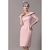 Sheath / Column Mother of the Bride Dress Elegant Plus Size See Through Queen Anne Knee Length Polyester Half Sleeve with Sequin 2020 Mother of the groom dresses