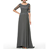 Sheath / Column Mother of the Bride Dress Elegant Sparkle Shine Jewel Neck Sweep / Brush Train Chiffon Half Sleeve with Beading Sequin Appliques 2020