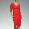 Sheath / Column Mother of the Bride Dress Elegant V Neck Knee Length Chiffon 3/4 Length Sleeve with Ruching 2020