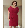 Sheath / Column Mother of the Bride Dress Elegant V Neck Knee Length Chiffon Short Sleeve with Ruching 2020