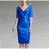 Sheath / Column Mother of the Bride Dress Elegant V Neck Knee Length Satin Half Sleeve with Ruching 2020