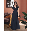 Sheath / Column Mother of the Bride Dress Elegant V Neck Sweep / Brush Train Chiffon Lace Short Sleeve with Sash / Ribbon Pleats Appliques 2020