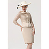 Sheath / Column Mother of the Bride Dress Elegant Vintage Plus Size Bateau Neck Knee Length Satin 3/4 Length Sleeve with Sash / Ribbon Crystals 2020 Mother of the groom dresses