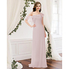 Sheath / Column One Shoulder Floor Length Chiffon Bridesmaid Dress with Ruffles miniinthebox