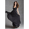 Sheath / Column Plunging Neck Floor Length Chiffon / Lace Bridesmaid Dress with Tier