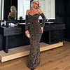 Sheath / Column Sexy bodycon Prom Formal Evening Dress Off Shoulder Long Sleeve Floor Length Sequined with Sequin 2020
