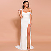 Sheath / Column Sexy bodycon Prom Formal Evening Dress One Shoulder Sleeveless Sweep / Brush Train Lace with Split 2020