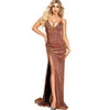 Sheath / Column Sexy bodycon Prom Formal Evening Dress V Neck Sleeveless Sweep / Brush Train Sequined with Ruched Sequin Split 2020