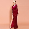 Sheath / Column Sexy Sparkle Wedding Guest Prom Dress One Shoulder Long Sleeve Floor Length Sequined with Sequin Split 2020