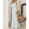Sheath / Column Spaghetti Strap Floor Length Chiffon Bridesmaid Dress with Ruffles