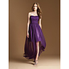 Sheath / Column Strapless Floor Length Chiffon / Satin Bridesmaid Dress with Pleats / Tier
