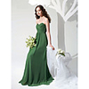 Sheath / Column Strapless Floor Length Chiffon / Satin Bridesmaid Dress with Sash / Ribbon / Tier