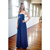 Sheath / Column Strapless Floor Length Chiffon Bridesmaid Dress with Crystal Brooch