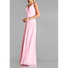 Sheath / Column V Neck Floor Length Chiffon Bridesmaid Dress with Pleats