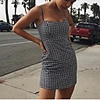 Sheath / Column Vintage Sexy Party Wear Cocktail Party Dress Spaghetti Strap Sleeveless Short / Mini Cotton with Sleek 2020