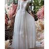 Sheath / Column Wedding Dresses Jewel Neck Floor Length Chiffon Lace Long Sleeve Country Simple with 2020