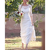Sheath / Column Wedding Dresses Jewel Neck Floor Length Lace Long Sleeve Romantic Vintage with Appliques 2020