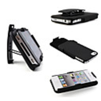 Shell Holster Belt Clip Combo Case for iPhone 4 (Blue)