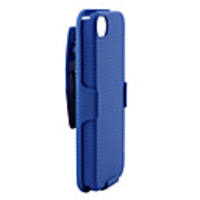 Shell Holster Belt Clip Combo Case for iPhone 4 (Blue)