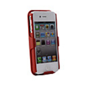 Shell Holster Belt Clip Combo Case for iPhone 4 (Red)