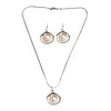 Shell Pattern Pearl Necklace and Earring